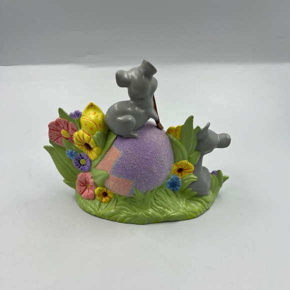 Vintage Ceramic Handmade Easter Egg Mice Spring Decor Shelf Sitter Figurine 80's - Picture 6 of 13